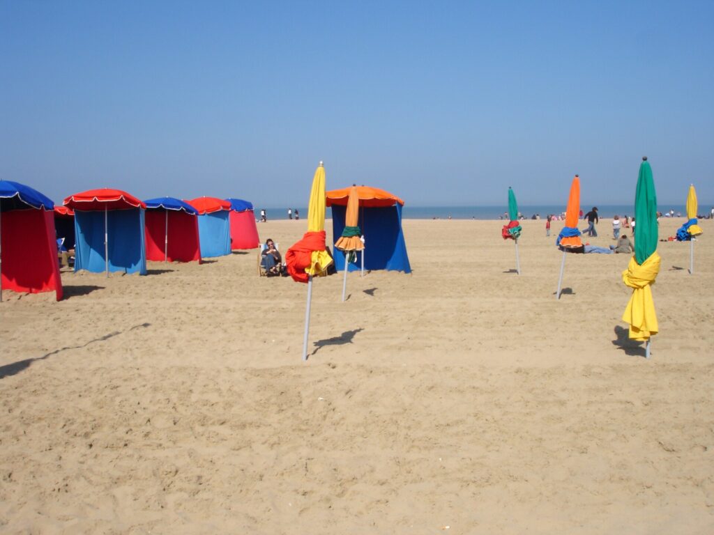 Deauville beach and its parasols, Normandy